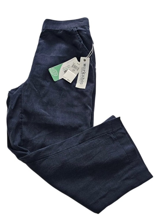 Workshop Republic Clothing Pants - Workshop Republic Navy Blue Nautical Tencel Chino Cropped Pants Size XS